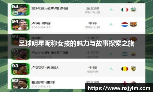 足球明星昵称女孩的魅力与故事探索之旅